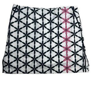 Golftini Skort Women SIze 8 Twiggy Black Pink Flower Skirt Golf Casual Side Slit